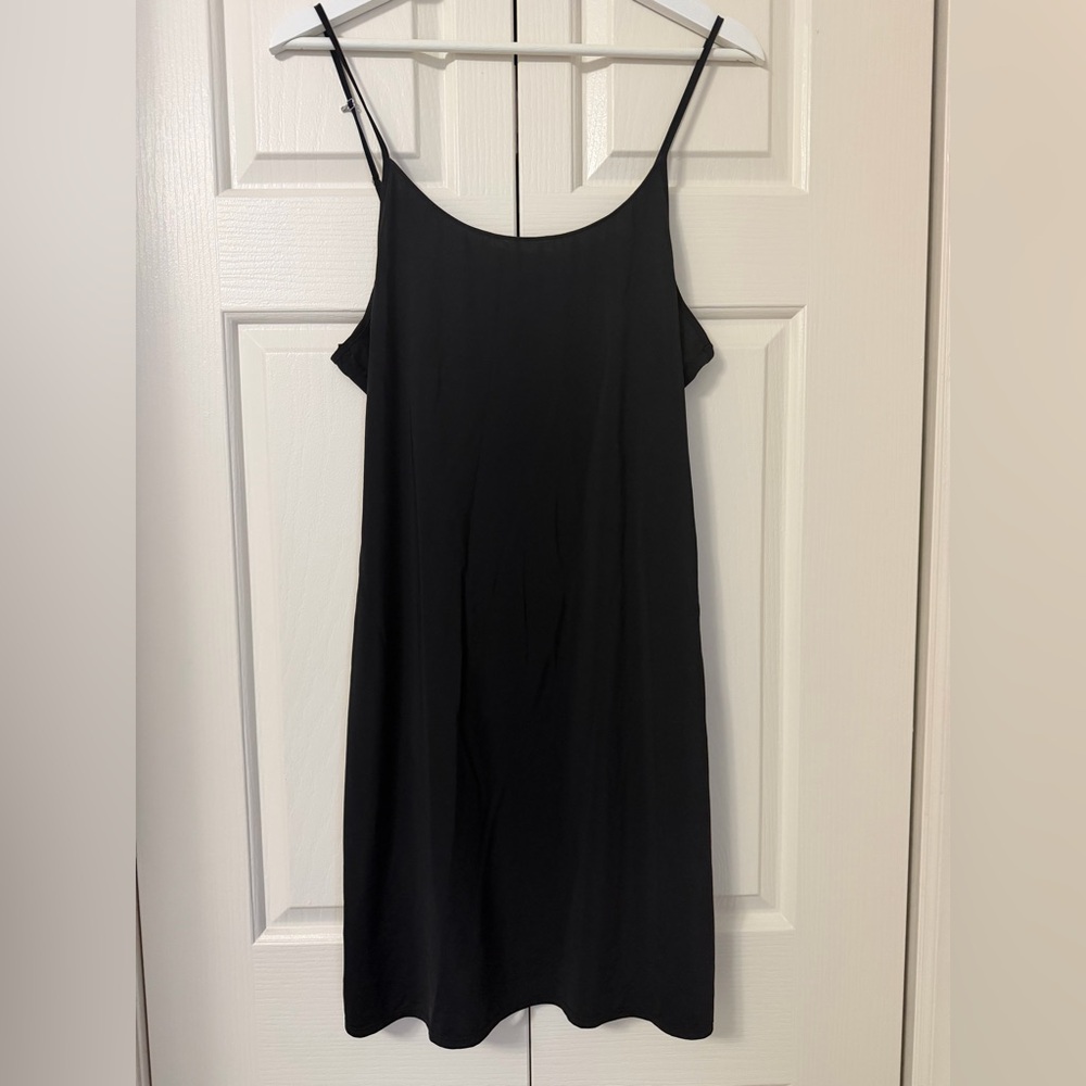 Jockey Black Slip Midi Dress with Spaghetti Straps